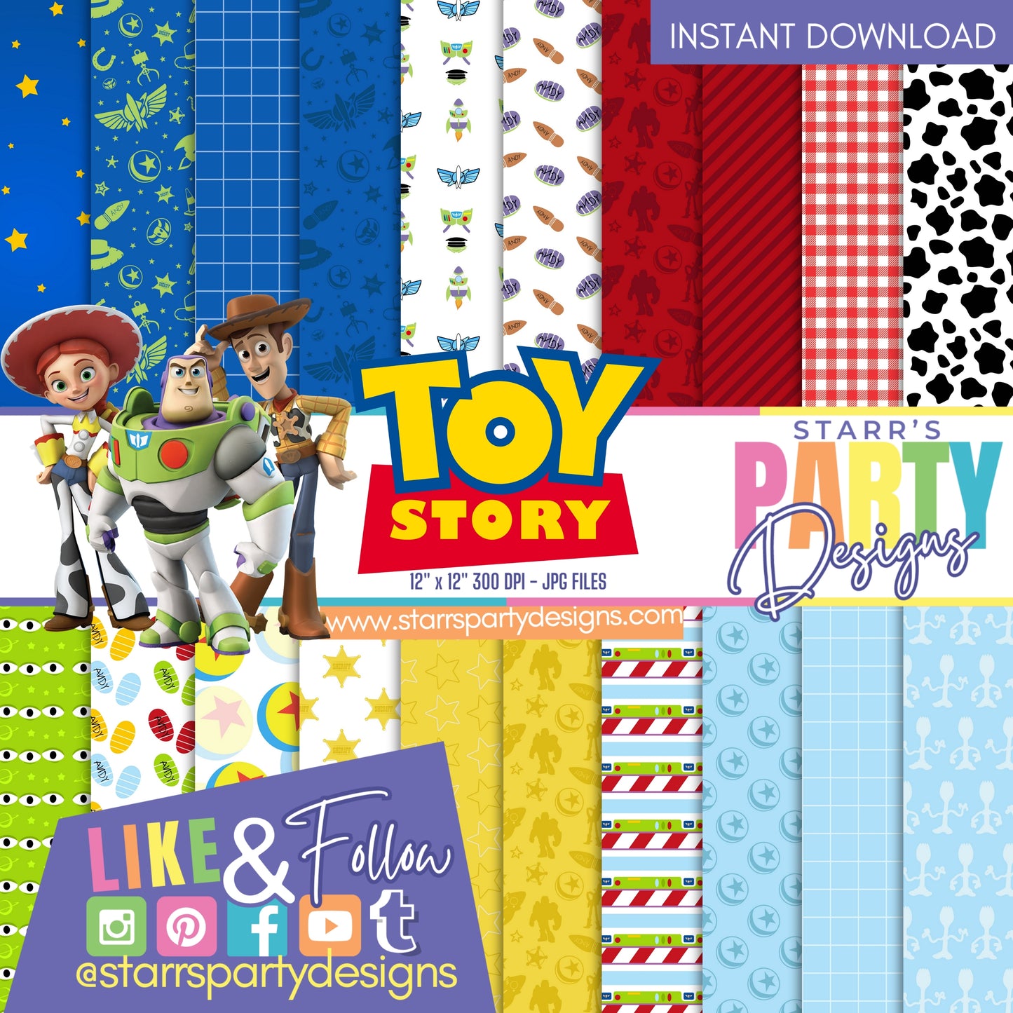 PAQUETE DE PAPEL DE TOY STORY 1