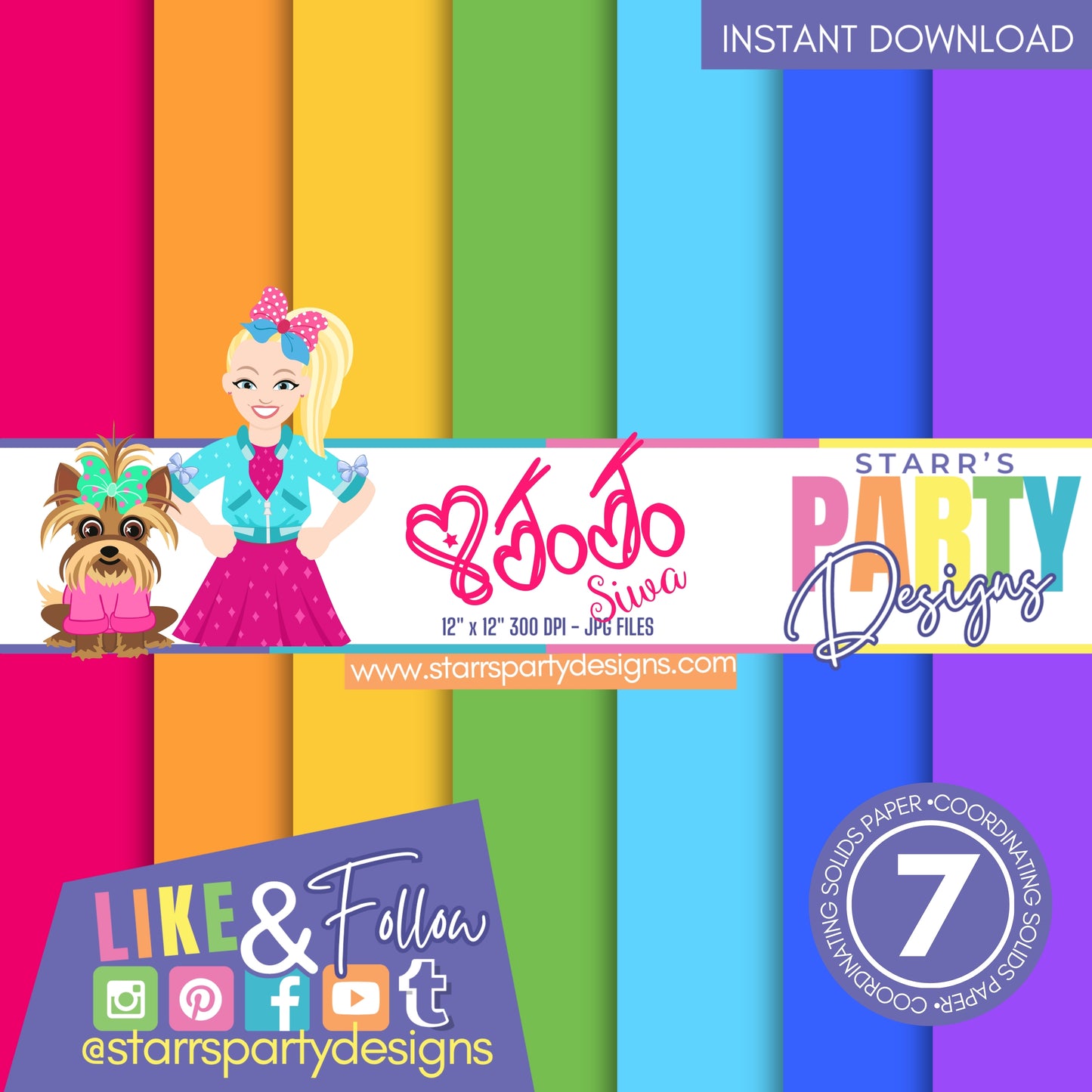 PAQUETE DE PAPEL SÓLIDO JOJO SIWA ESTILO 2
