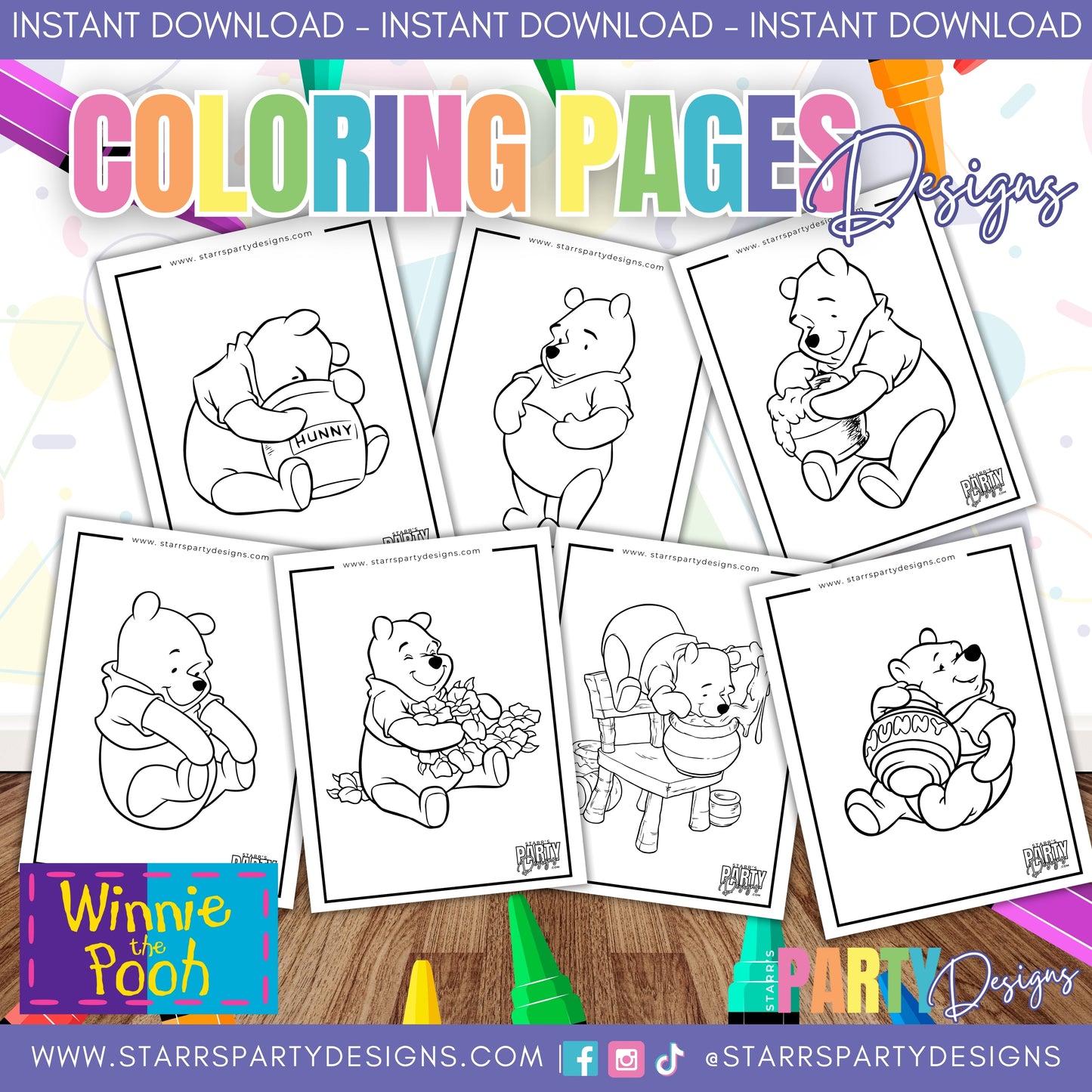 POOH BEAR COLORING PAGES