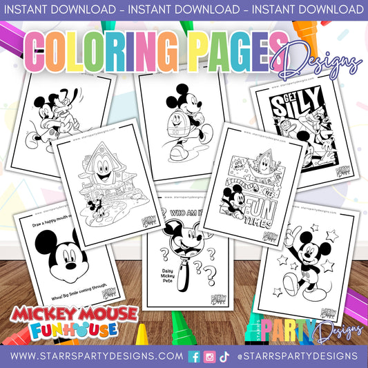 PAGINAS PARA COLOREAR DE LA CASA DE LA DIVERSIÓN DE MICKEY MOUSE 1