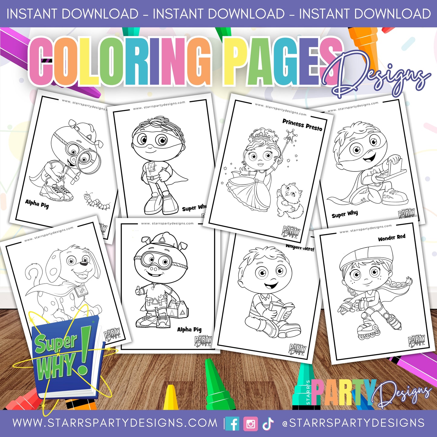 SUPER WHY COLORING PAGES 1