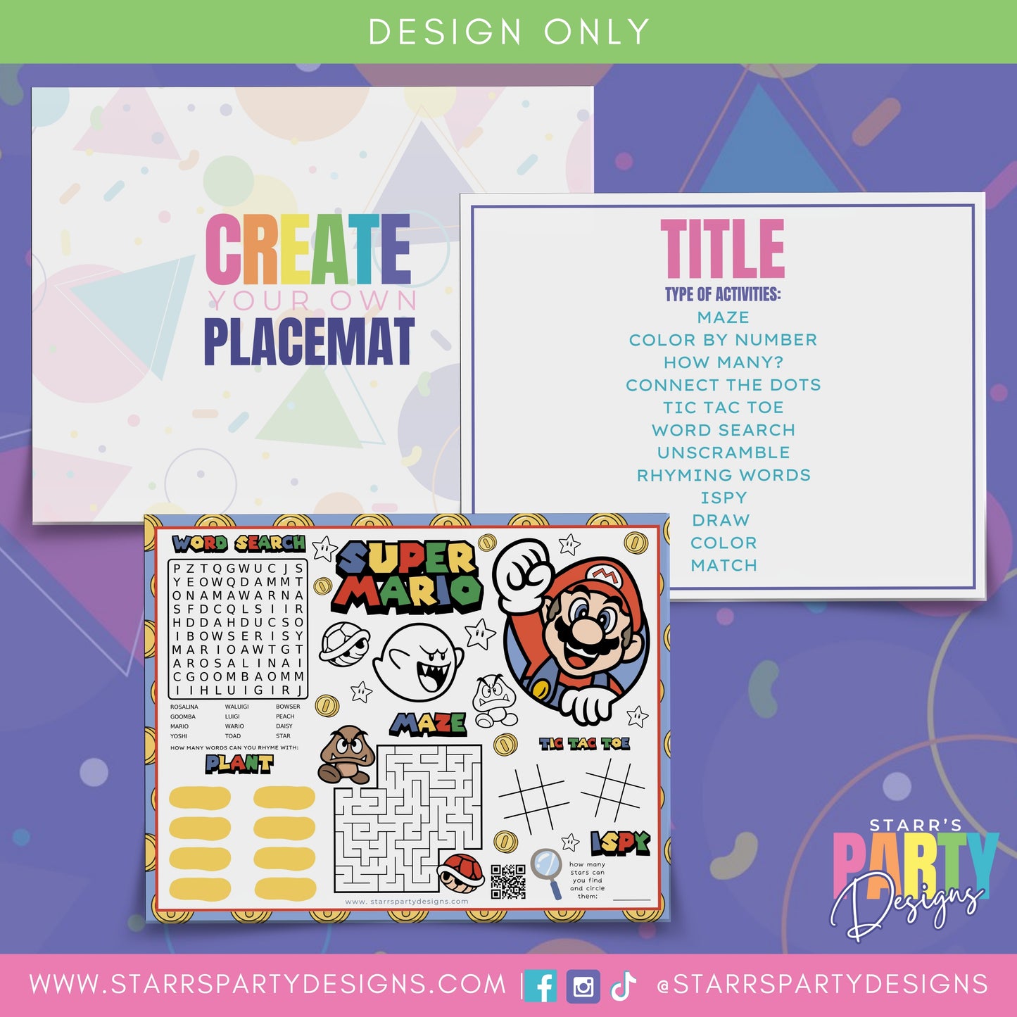 CUSTOM PLACEMATS DESIGN- DIGITAL FILE ONLY