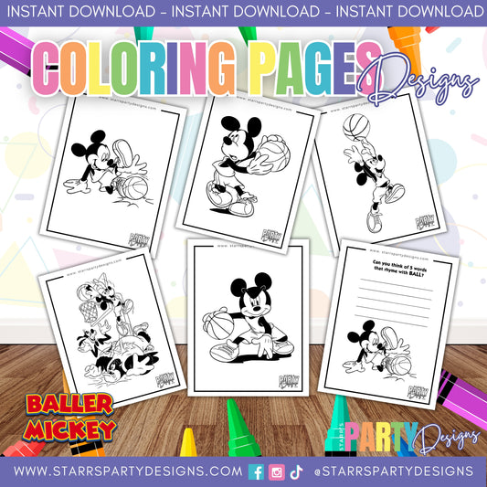 PAGINAS PARA COLOREAR DE MICKEY Y MINNIE EN LA PLAYA 1