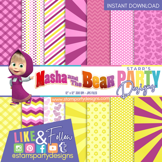 PAQUETE DE PAPEL MASHA Y EL OSO 1