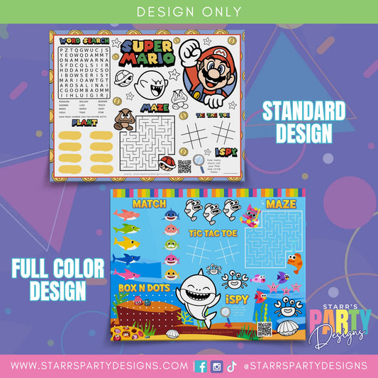 CUSTOM PLACEMATS DESIGN- DIGITAL FILE ONLY