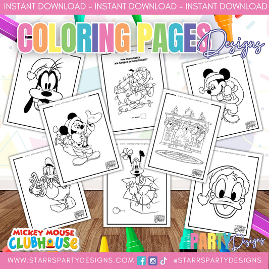 MICKEY Y SUS AMIGOS EN LA PLAYA PARA COLOREAR 1