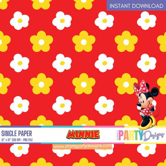 PAPEL DIGITAL MINNIE MOUSE ROJO 2