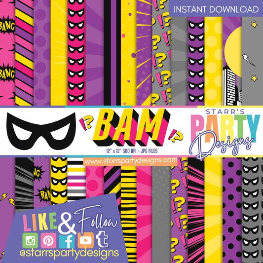 ¡BAM!? PAQUETE DE PAPEL PARA NIÑAS 1