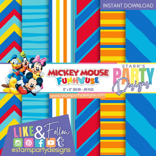 PAQUETE DE PAPEL RAYAS CASA DE LA DIVERSIÓN DE MICKEY MOUSE