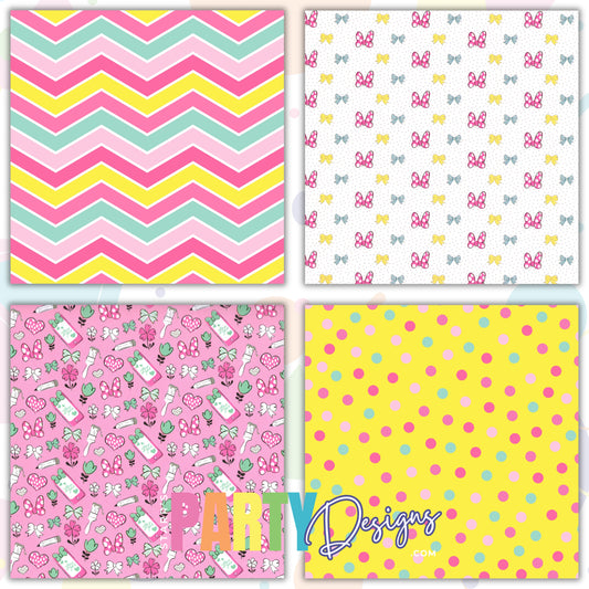 PAQUETE DE PAPEL DE PRIMAVERA DE MINNIE MOUSE 1