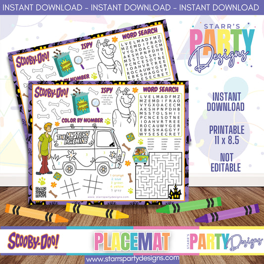 PLACEMAT ACTIVITY SHEET | SCOOBY DOO A2