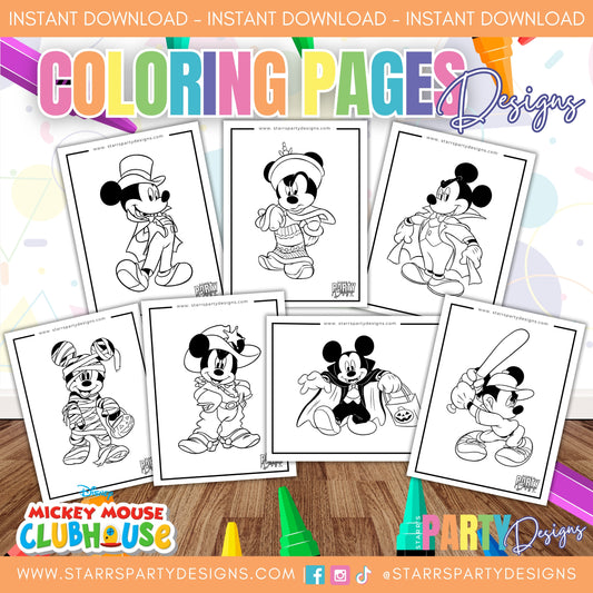 MICKEY Y SUS AMIGOS EN LA PLAYA PARA COLOREAR 1