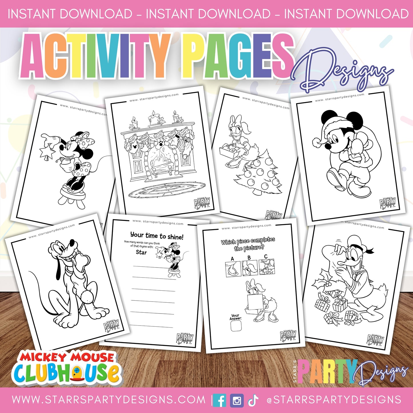 MICKEY Y SUS AMIGOS EN LA PLAYA PARA COLOREAR 1