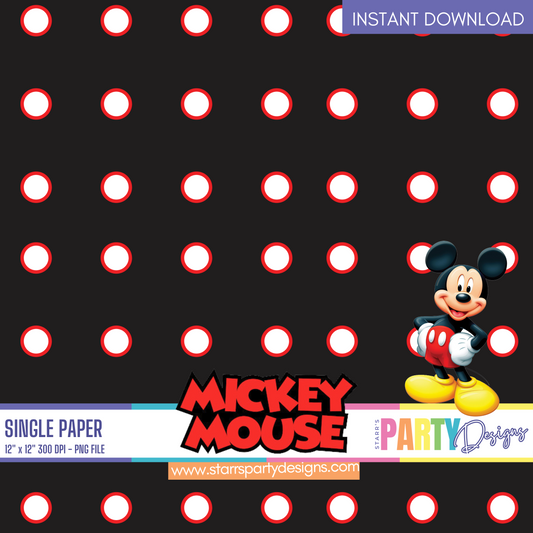 PAPEL DIGITAL ROJO MICKEY MOUSE 1