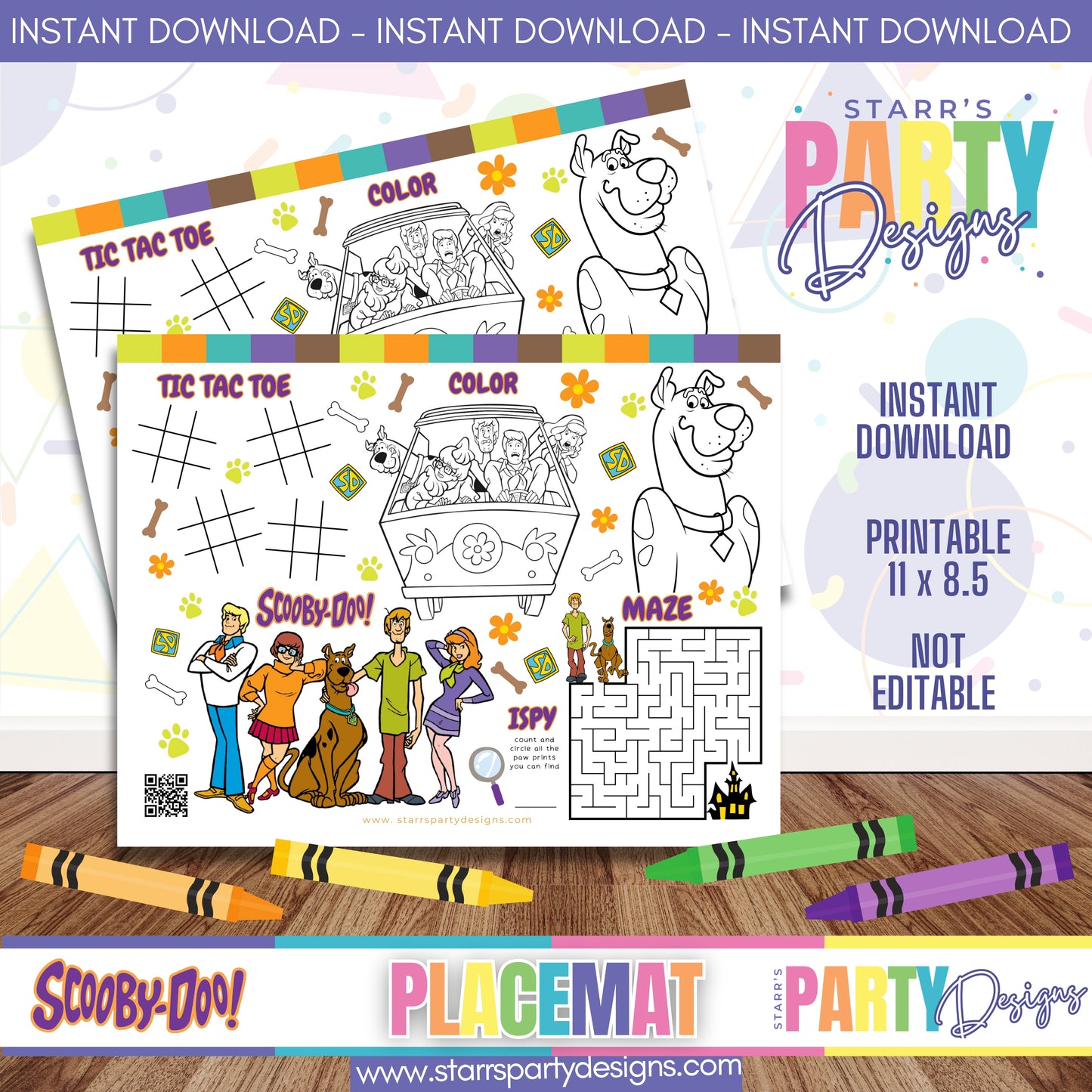 PLACEMAT ACTIVITY SHEET | SCOOBY DOO B1