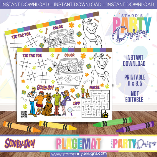 PLACEMAT ACTIVITY SHEET | SCOOBY DOO B1