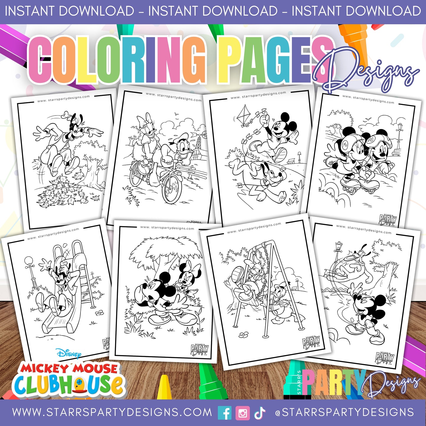 MICKEY Y SUS AMIGOS EN LA PLAYA PARA COLOREAR 1
