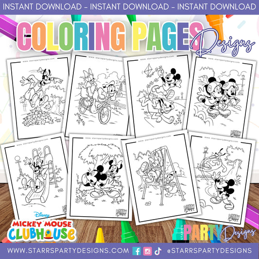 MICKEY Y SUS AMIGOS EN LA PLAYA PARA COLOREAR 1