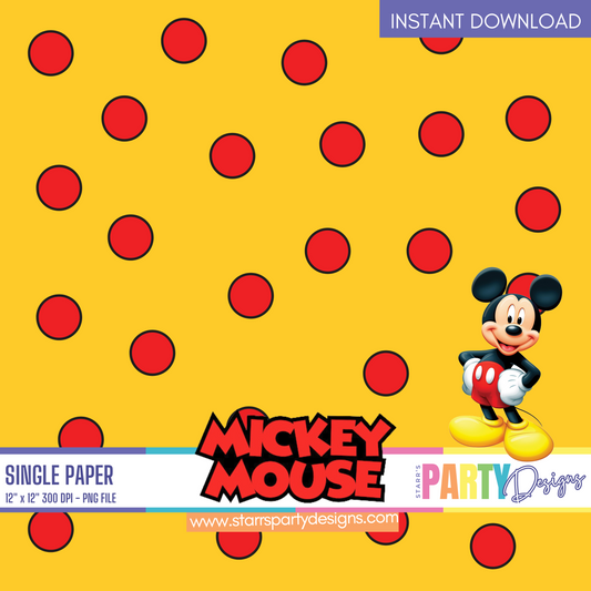 PAPEL DIGITAL ROJO MICKEY MOUSE 2