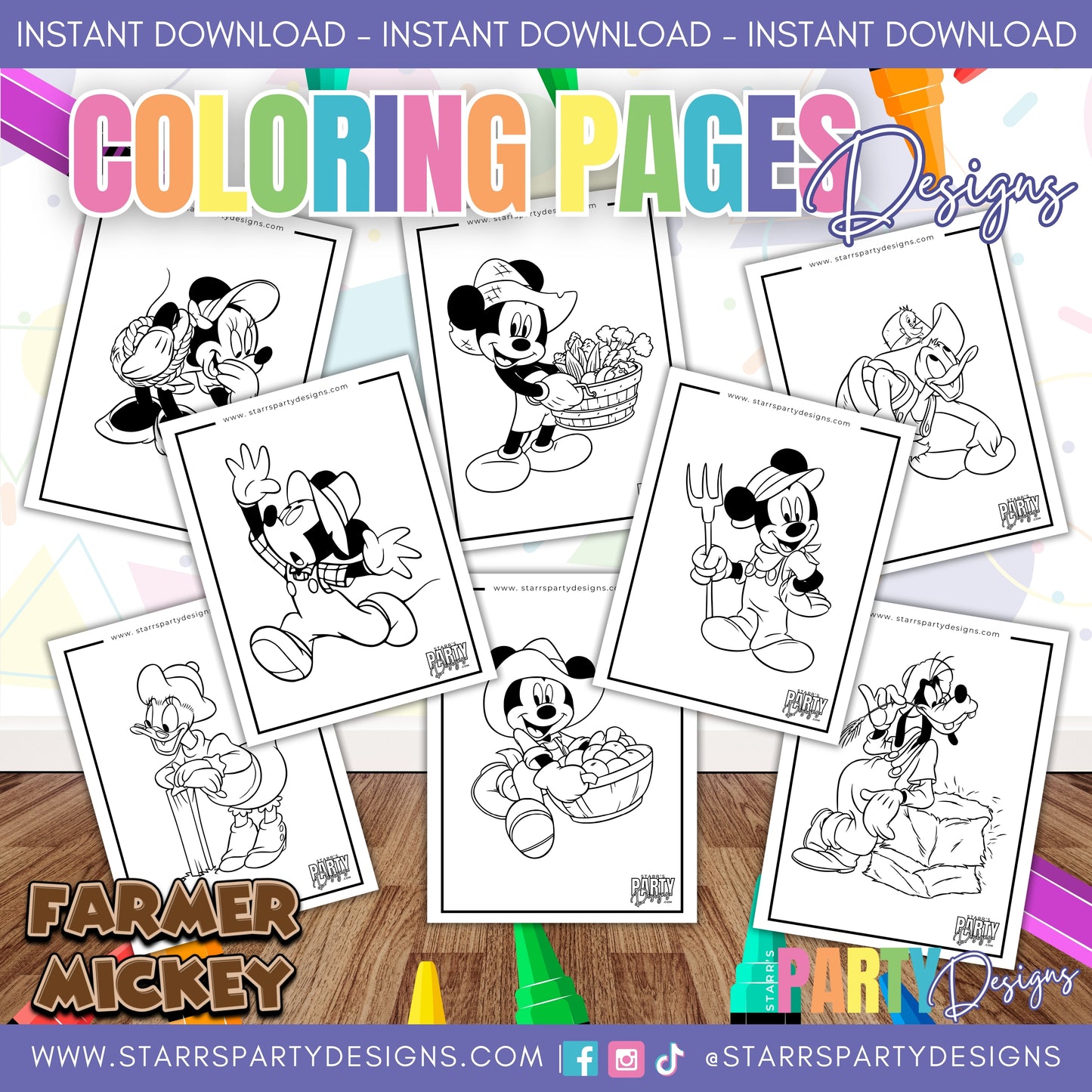 PAGINAS PARA COLOREAR DE MICKEY EN UNA GRANJA