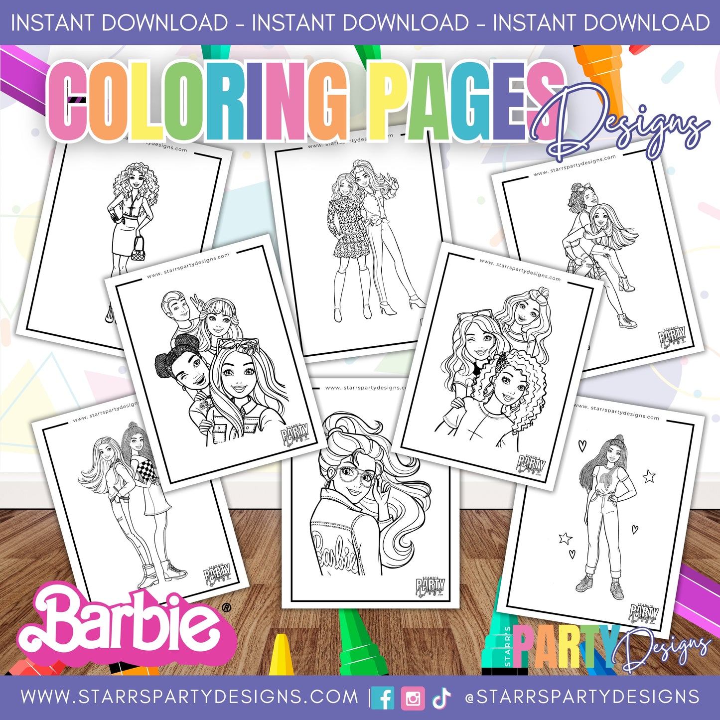 PAGINAS PARA COLOREAR DE BARBIE 1