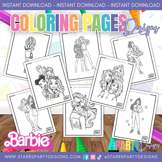 PAGINAS PARA COLOREAR DE BARBIE 1