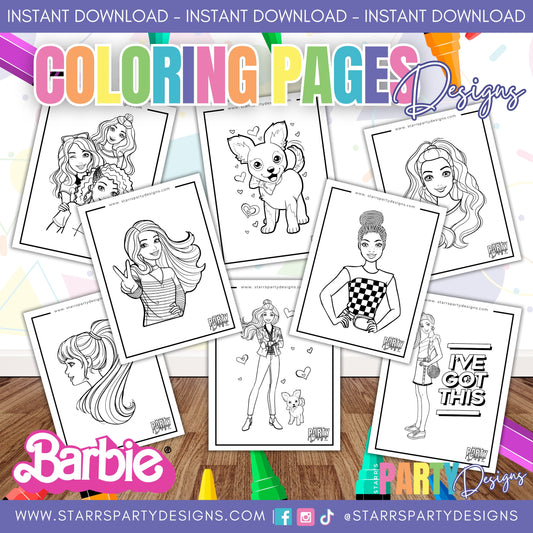 PAGINAS PARA COLOREAR DE BARBIE 2