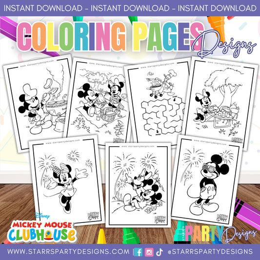 CUATRO DE JULIO CON MICKEY PARA COLOREAR 1