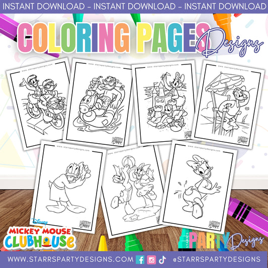 DONALD Y DAISY EN LA PLAYA PAGINAS PARA COLOREAR 1