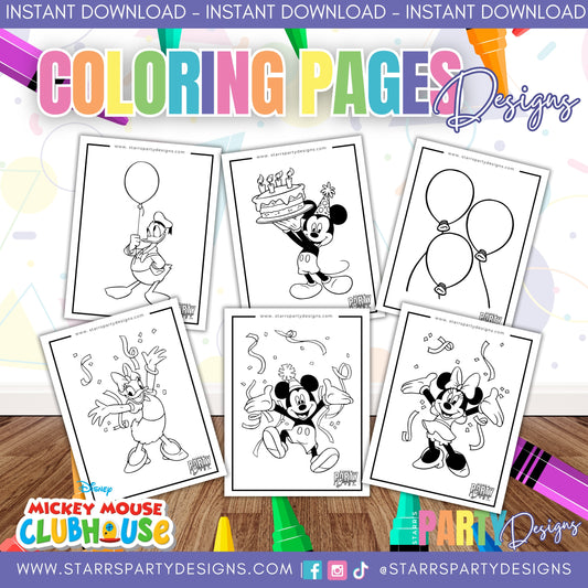CELEBRA CON MICKEY Y SUS AMIGOS PÁGINAS PARA COLOREAR 1