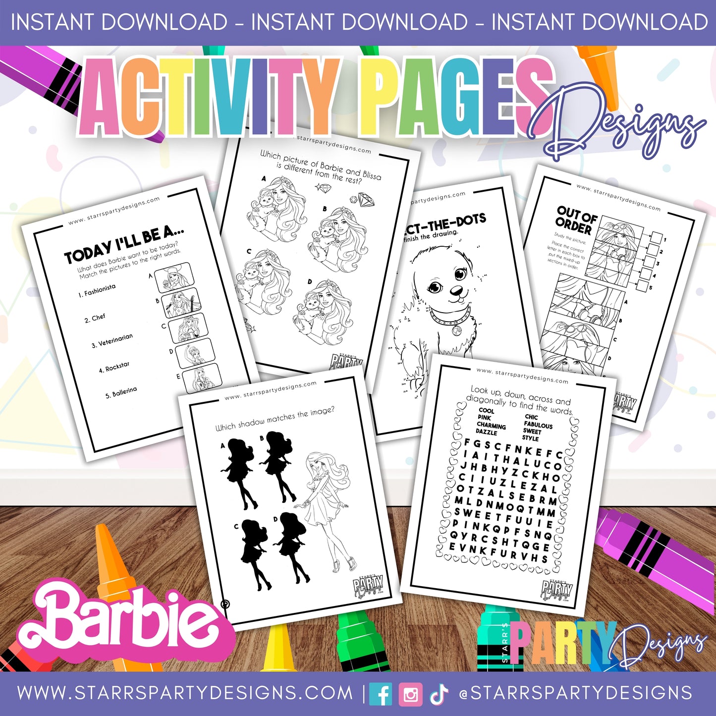 PAGINAS DE ACTIVIDADES DE BARBIE 2