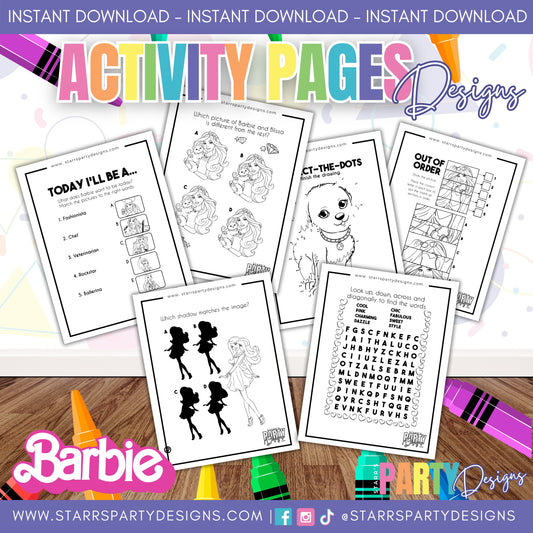 PAGINAS DE ACTIVIDADES DE BARBIE 2