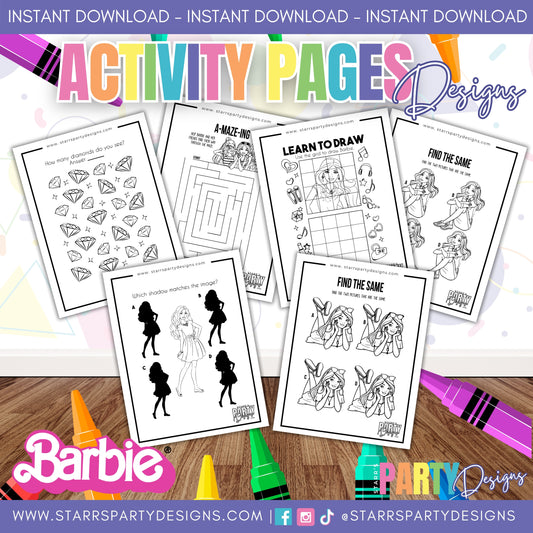 PAGINAS DE ACTIVIDADES DE BARBIE 1