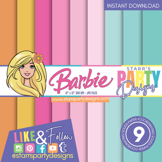 SURFS UP BARBIE SOLIDS PAPER PACK