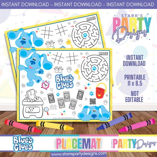HOJA DE ACTIVIDADES PARA MANTEL INDIVIDUAL | PISTAS DE BLUE A1