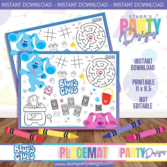 HOJA DE ACTIVIDADES PARA MANTEL INDIVIDUAL | PISTAS DE BLUE A1
