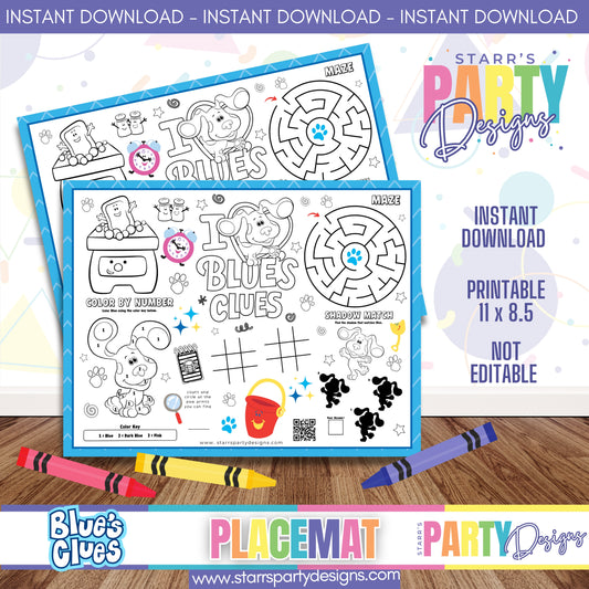 HOJA DE ACTIVIDADES PARA MANTEL INDIVIDUAL | PISTAS DE BLUE A1