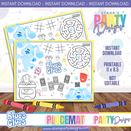 HOJA DE ACTIVIDADES PARA MANTEL INDIVIDUAL | PISTAS DE BLUE A1