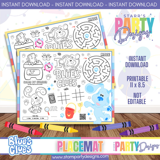 HOJA DE ACTIVIDADES PARA MANTEL INDIVIDUAL | PISTAS DE BLUE A1