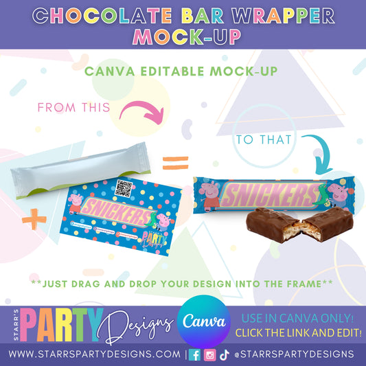 MAQUETA LARGA DE BARRA DE CHOCOLATE PARA CANVA