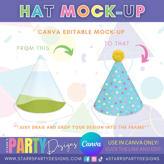 MAQUETA DE SOMBRERO DE FIESTA PARA CANVA