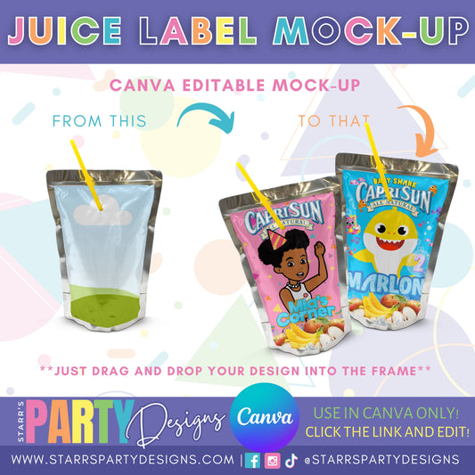 MAQUETA DE ETIQUETA DE JUGO PARA CANVA