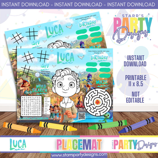PLACEMAT ACTIVITY SHEET | LUCA FULL COLOR 1