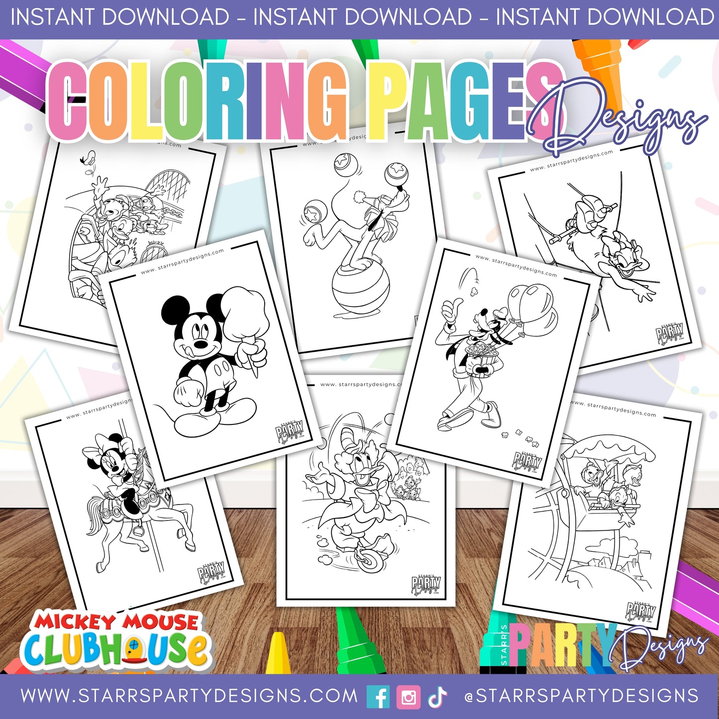 PAGINAS PARA COLOREAR DE MICKEY Y SUS AMIGOS EN LA PISCINA