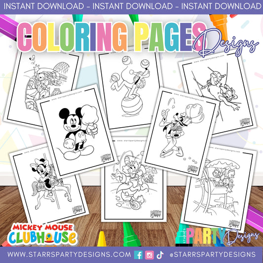 PAGINAS PARA COLOREAR DE MICKEY Y SUS AMIGOS EN LA PISCINA