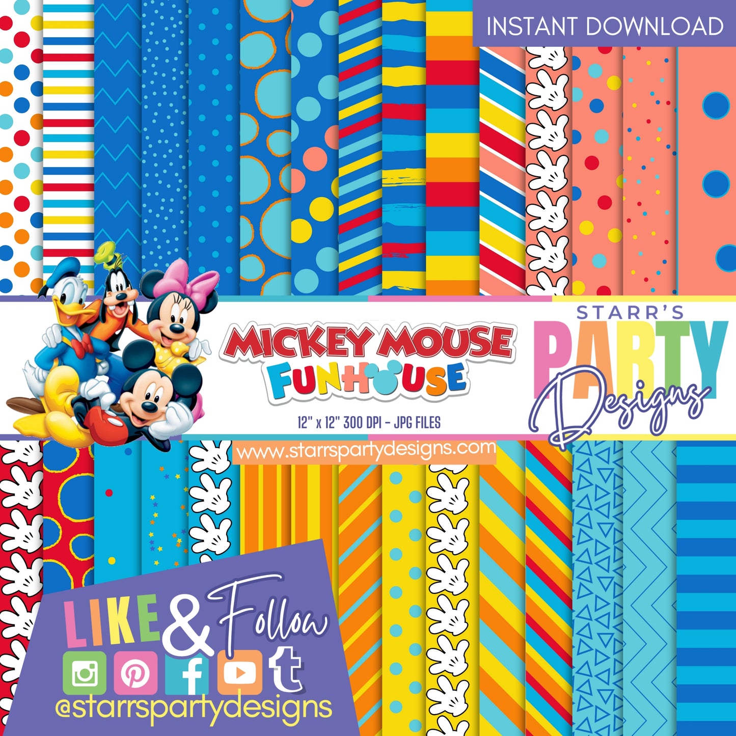 PAQUETE DE PAPEL CASA DE LA DIVERSIÓN DE MICKEY MOUSE 1