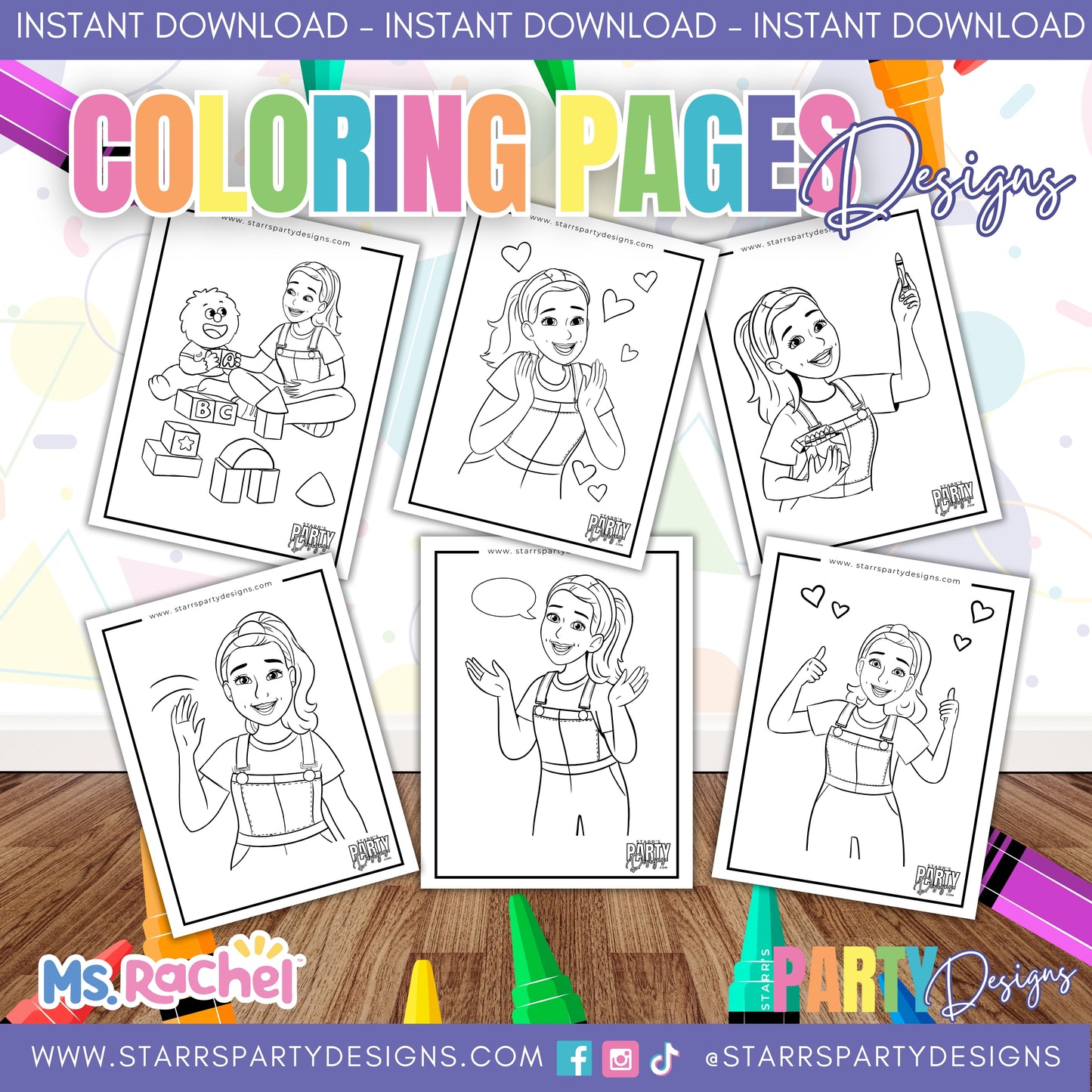 MS. RACHEL COLORING PAGES A1
