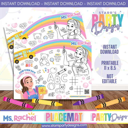 PLACEMAT ACTIVITY SHEET | MS. RACHEL A1