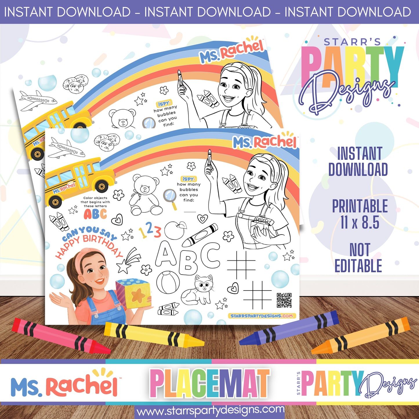PLACEMAT ACTIVITY SHEET | MS. RACHEL B1