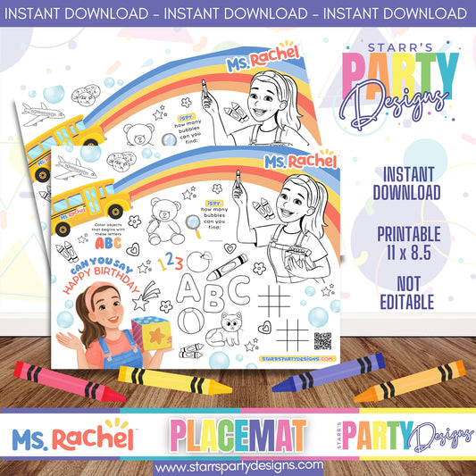 PLACEMAT ACTIVITY SHEET | MS. RACHEL B1